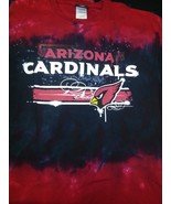 ARIZONA CARDINALS  &#39;HORIZONTAL STENCIL&#39;  Tie Dye  T-Shirt NEW NFL RED - £20.41 GBP