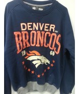 Brand NEW DENVER BRONCOS Crew Neck Crewneck &#39;BIG TIME&#39; sweatshirt BLUE A... - $64.95