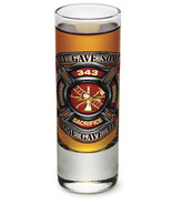 FIREFIGHTER TRIBUTE - &quot;COURAGE, SACRIFICE, HONOR- NEW-  2 OZ. SHOT GLASS   - £7.77 GBP+