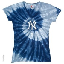 New York Yankees Spiral Womens Juniors  Petite Tie Dye  T Shirt  Licensed - £19.97 GBP