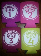 New Drunk Bitch One Two Three Four 5 6 Can Koozie Insulated Beer Holder Coozie - £3.19 GBP