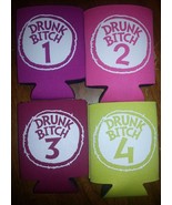 New DRUNK BITCH ONE TWO THREE FOUR 5  6 CAN KOOZIE Insulated BEER Holder... - €3,47 EUR