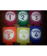 New DRUNK ONE TWO THREE FOUR Can KOOZIE Insulated BEER Holder Coozie Coolie - £3.16 GBP