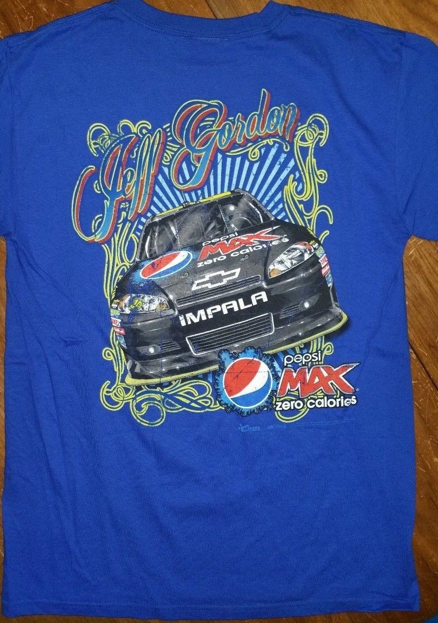 New JEFF GORDON PEPSI MAX Racing REFRESHMENT CHASE AUTHENTIC T SHIRT - £14.23 GBP - £15.02 GBP