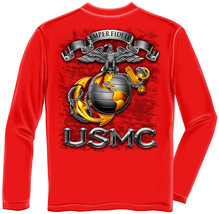 New Marines Usmc Semper Fidelis Licensed Long Sleeve T Shirt Usa Eagle Globe - £23.98 GBP+