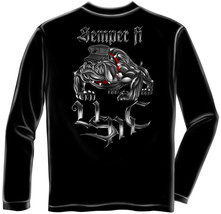 Usmc Semper Fi Bull Dog Licensed Long Sleeve Marines T Shirt Patriotic Usa - £24.52 GBP+