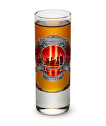 WE WILL NEVER FORGET  9-11 TRIBUTE WITH RED FIRE- NEW-  2 OZ. SHOT GLASS   - £7.77 GBP+