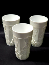 Vintage COLONY 5.75&quot; Iced Tea Beverage Glass HARVEST MILK GLASS - Set Of 3 - $31.05 CAD