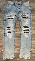 H&amp;M Divided Jeans Men&#39;s Skinny Distressed Button Fly size 36/33 - £14.16 GBP