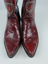 Botas Jackal Men’s Boots Size 8 Burgundy with Red &amp; White Stitching Very... - £39.07 GBP