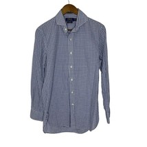 Polo Ralph Lauren Blue White Plaid Collared Long Sleeve Shirt Slim Fit 1... - $20.00