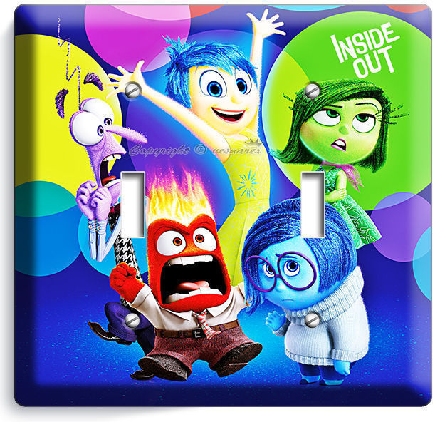 INSIDE OUT JOY ANGER SADNESS DOUBLE LIGHT SWITCH COVER GIRLS BEDROOM ART DECOR