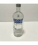 Large empty Absolut vodka embossed handle glass bottle bar decor display  - $27.16 CAD
