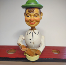 ANRI Chef Stirs Bowl Bottle Stopper Carved Puppet Man Barware Vintage Mechanical - £34.48 GBP