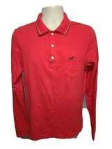 Hollister Coastal Classics Adult Medium Red Long Sleeve Collar Shirt - £13.99 GBP
