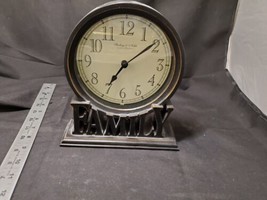 Sterling and Noble Mantle Clock FAMILY Bronze Colored Battery Operated Works - $24.70
