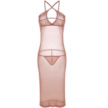 Crisscrossed Side Slit Lingerie Gown - $286.28 MXN