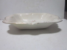 ANTIQUE LARGE HAND DECORATED RECTANGULAR SERVING BOWL MARKED B 2 - £7.85 GBP