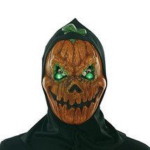 Evil Eyes Light Up Pumpkin Horror Mask Halloween Costume Full Coverage - £17.40 GBP