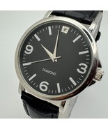 Classic Accutime Quartz Watch Men Silver Black Diamond Analog 40mm New B... - $23.74