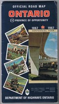 Road Map Ontario Official 1967 Centennial Year - £6.22 GBP