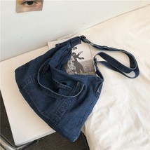 Teenager Over Large Denim Top-handle Bag Female Jeans Fabric Big Capacity Soft H - £32.92 GBP