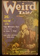 Weird Tales vol. 34, no. 4 (October 1939) with Lovecraft&#39;s In the Walls of Eryx. - £19.98 GBP