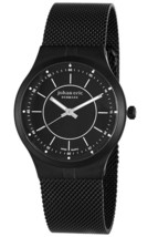 NEW Johan Eric JE3100-13-007 Mens Skive SS Mesh Ultra Slim Bracelet Watch BLACK - £41.23 GBP
