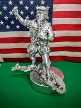 8&quot; Tall Donald J Trump Florida FL 20cm Statue Silver 3D Printed +2 Free - £22.37 GBP