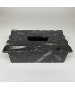 2.33kg, 10.5&quot;x6.25&quot; Black Fossils Orthoceras Tissue Paper Box Cover @Mor... - £80.61 GBP