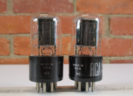 RCA 6SN7GTB Vacuum Tubes Code Matched Pair Black Plate TV-7 Tested @ NOS - $64.50