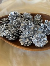 Silver Painted Pinecones , pinecones , basket or bowl filler, garland, o... - £9.43 GBP