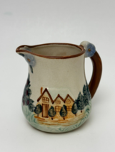Vintage Creamer Farmhouse Pottery Small Pitcher raised Hand painted Japan 3.5&quot; - £6.29 GBP