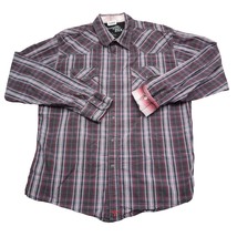 Wrangler 20X Shirt Mens XL Red Pearl Snap Cowboy Western Flip Cuff Button Up - £16.25 GBP