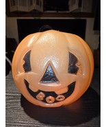 Vintage Halloween BLOW MOLD JOL Pumpkin BOO Smiling JACK-O-LANTERN Bucket - €77,39 EUR