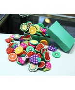LARGE FIMO FRUIT SLICES For Craft In Gift Box Small Gift For Kids Slime ... - $8.99