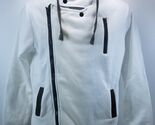 V) Qiaoyishi Sport Vogue White Gray Hooded Pullover Sweatshirt Medium - $14.84