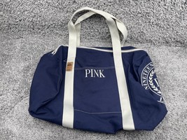 Victorias Secret Duffle Bag Love Pink Canvas Blue Gym Tote - £18.61 GBP