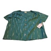 a.n.a Woman&#39;s Size XL Green short sleeve shirt Button Down NEW Formal Dress - £18.35 GBP