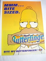 1999 Color Ad Nestle Butterfinger With Homer Simpson - £7.04 GBP