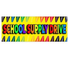 School Supply Drive Clearance Banner Advertising Vinyl Flag Sign Inv - £17.36 GBP
