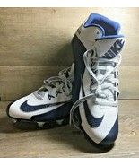 Nike Alpha Pro Low Football Cleats Blue White Royal Men&#39;s Size 16 Spikes... - £23.25 GBP