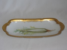 Vintage Celery Relish Dish Imperial Alma Austria PSL White w Gold Trim - £15.78 GBP