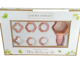 Laura Ashley New in the Box 7 Piece Rose Gold Wine Accessory Set Charms ... - £11.79 GBP