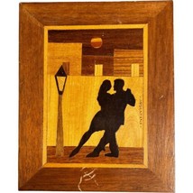 Marquetry Handmade Wooden Art Plaque Tango Dancers Argentina Porfirio-Ce... - £22.37 GBP
