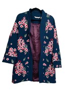 Soft Surroundings Floral Embroidered Jacket Kimono Navy Blue Floral Size XS - $1,319.24 MXN