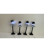 LEMAX  ~ Lot Of 4 “Let It Snow” Snowman Street lamps 4.5v - $12.58