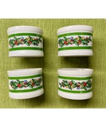 VTG SET 4 CHRISTMAS NAPKIN RINGS HOLDERS Georges Briard Yule Tide Cerami... - $19.79