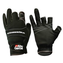 ABU Garcia Fishing Gloves Fingers Cut Lure Anti-Slip Leather Gloves PU Outdoor   - £40.36 GBP