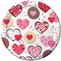 Frosted Valentine Fun 9-inch Paper Plates 8 pack Valentines Day Decorations - £12.67 GBP